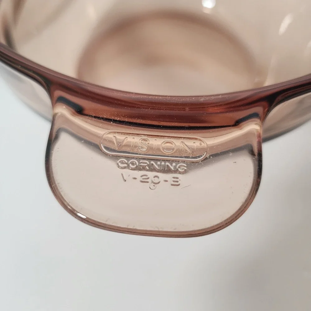 Corning Visions V-20-B Amber Glass 2L Covered Casserole Dish w/ Lid France